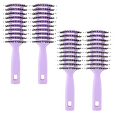 Kuber Industries Hair Brush | Flexible Bristles Brush | Hair Brush with Paddle| Suitable For All Hair Types | Round Vented Hair Brush | 4 Piece | Pack of 2 | C13-X-PURP | Purple